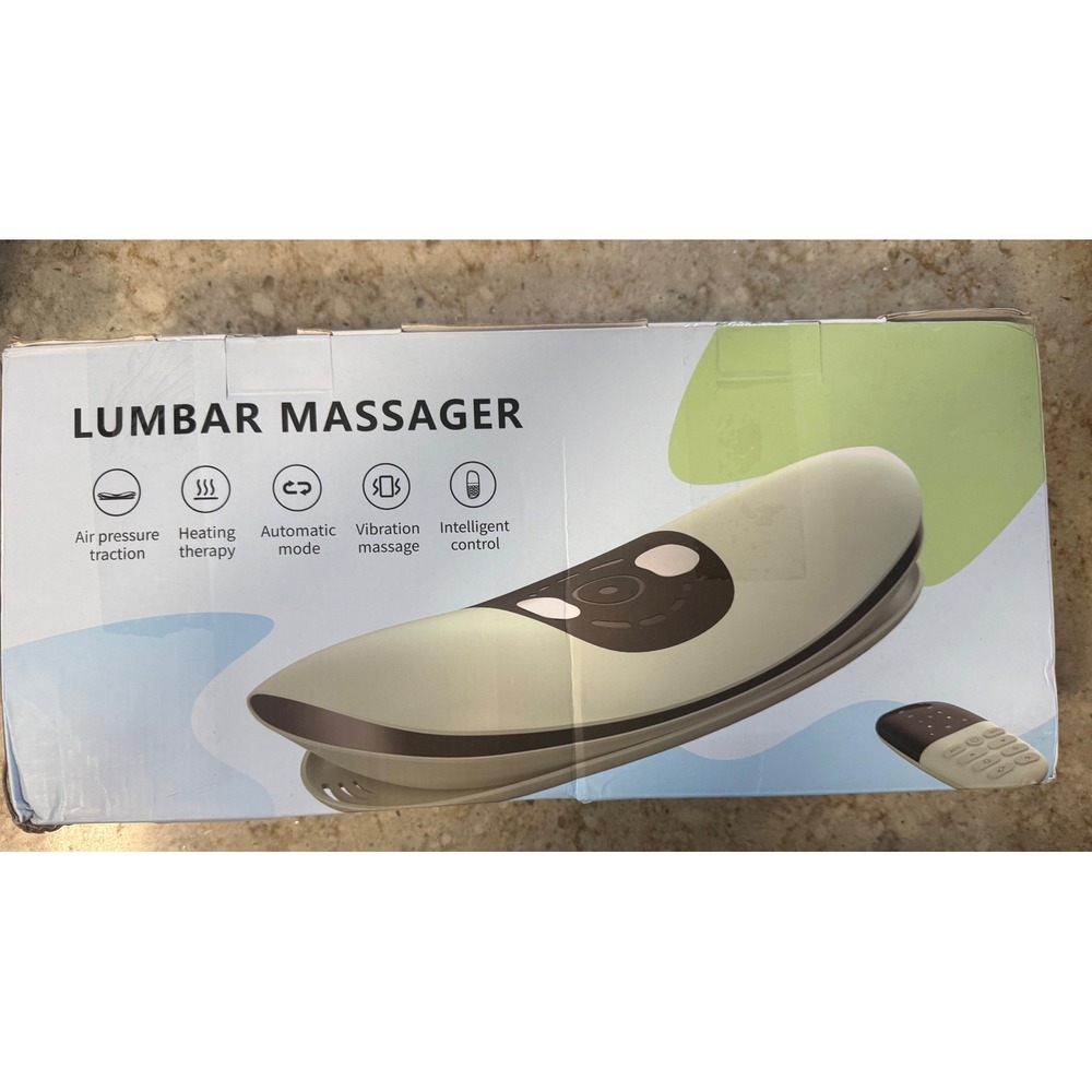 Lumbar Massager Air Pressure Traction Heat Vibration‎ Therapy Back Pain Relief